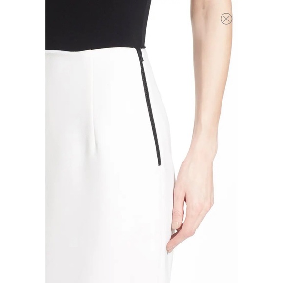 NEW Ellen Tracy Petite Ivory Off White Flounce Hem Peplum Midi Pencil Skirt 8P - Picture 4 of 11